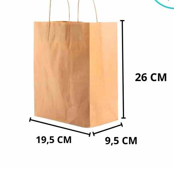 SACOLA KRAFT M 26X19,5X9,5CM